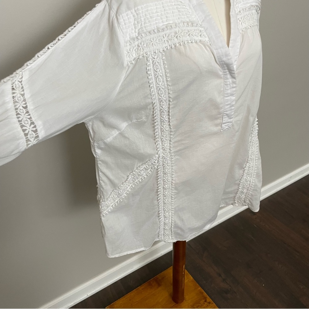 Soft Surroundings Top Trianon Split Neck Embroide… - image 6